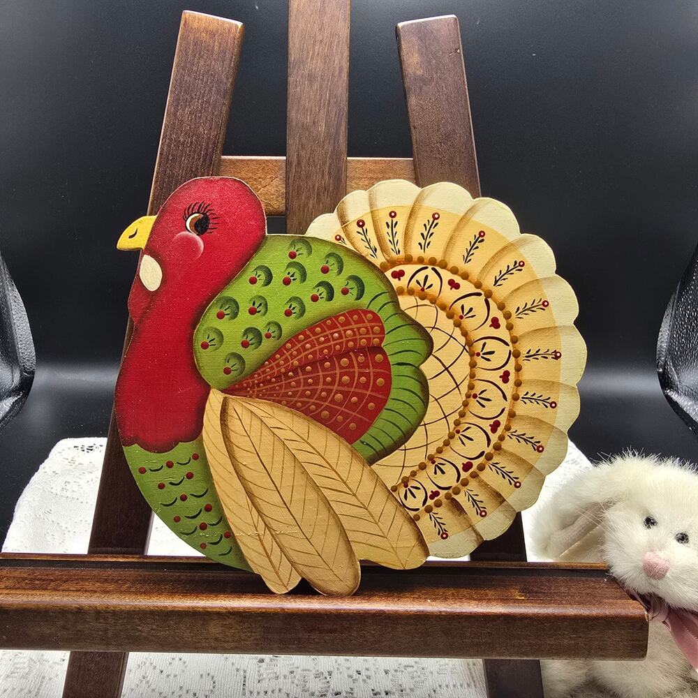 Vintage Wood Handpainted Turkey Wall Decor